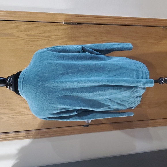 Eileen fisher soft ribbed cardigan teal green big pockets - Picture 5 of 7